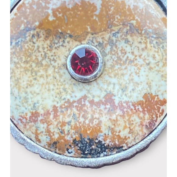 Vintage Garnet Turtle Pendant - Picture 2 of 6
